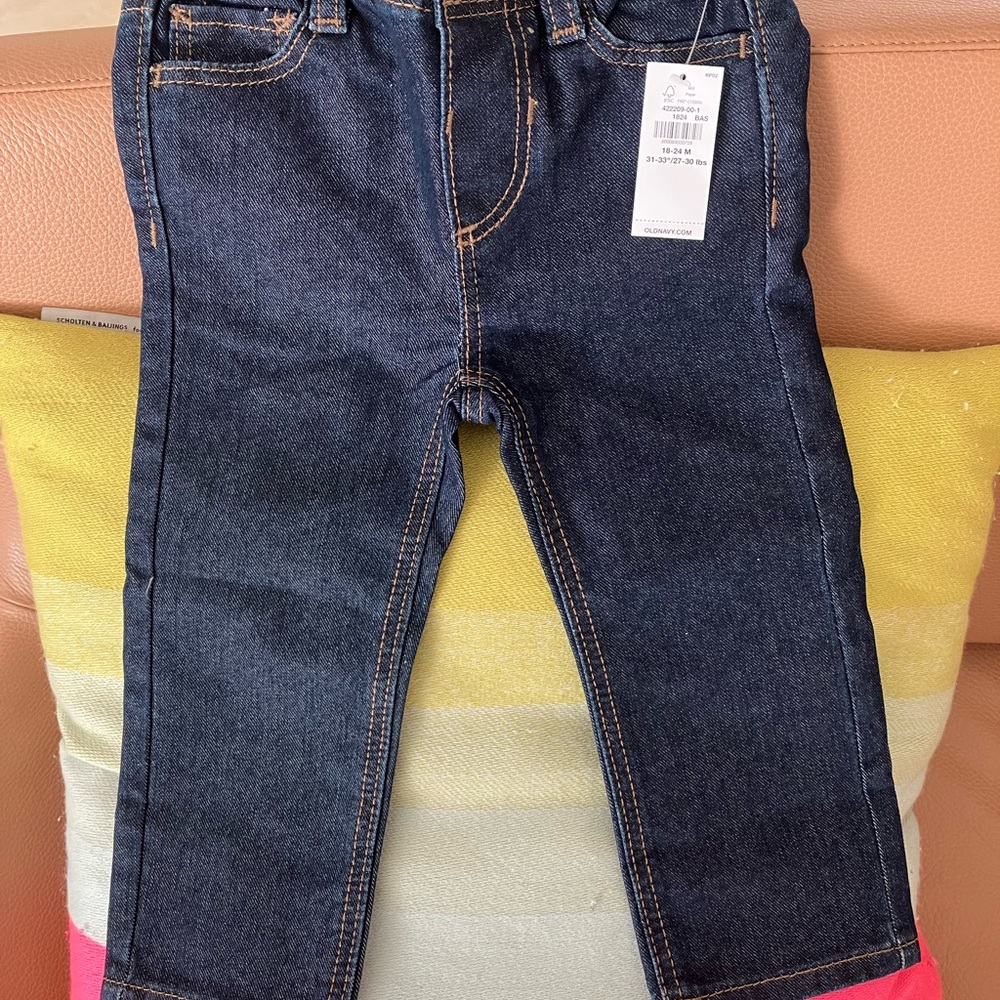 NWT OLD NAVY  dark Blue Denim Straight Jeans 18-24months